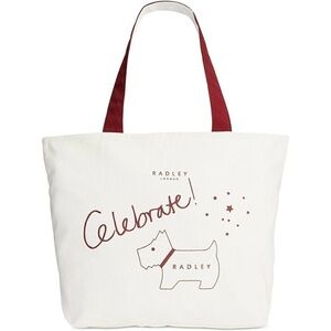 RADLEY LONDON | 100% Cotton Celebrate Canvas Tote in Red and White